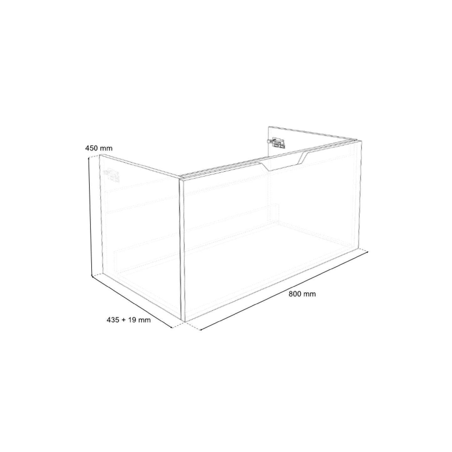 Aston 800mm 1 Drawer W/H - Sage Green
