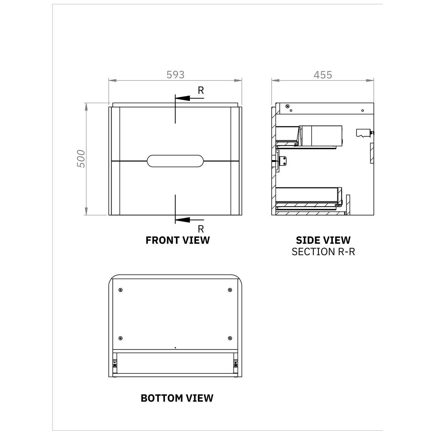 Carvello 600mm Wall Hung Indigo Vanity Unit