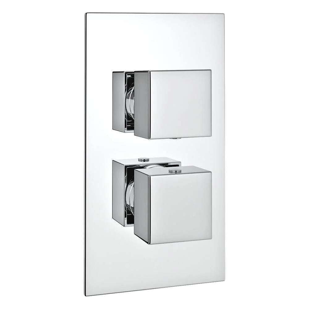 Pure Concealed Thermostatic Shower Valve incl Diverter + Cube Slide Rail Kit