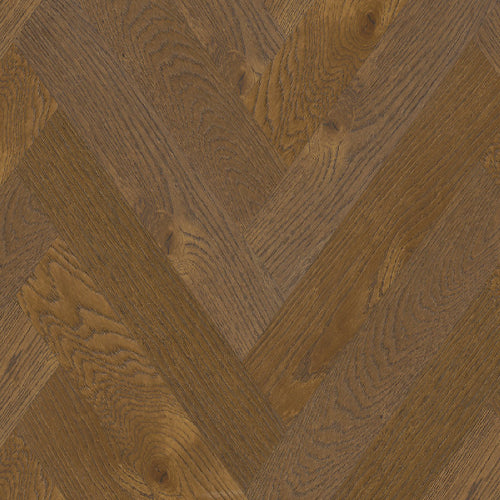 Close-up of wooden flooring with a herringbone pattern