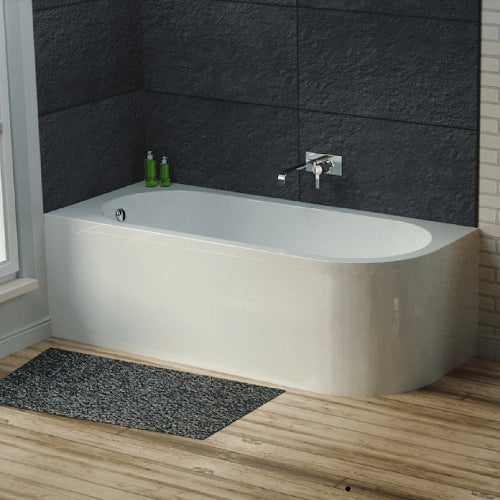 white bathtub left curve