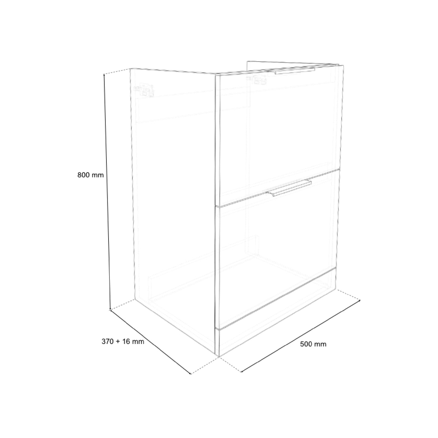 Weston 500mm 2 Drawer F/S + Basin - Sage Green
