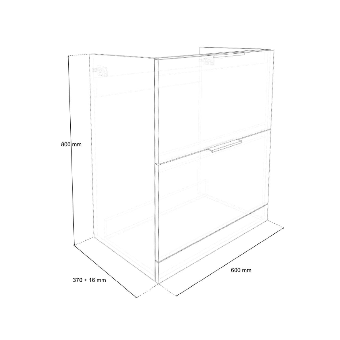 Weston 600mm 2 Drawer F/S