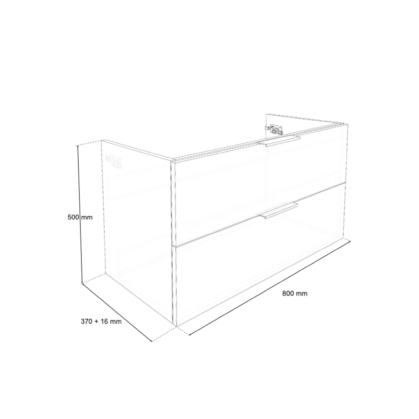 Weston 800mm 2 Drawer W/H
