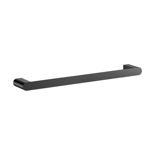 A sleek brushed brass towel rail from the Tara collection.