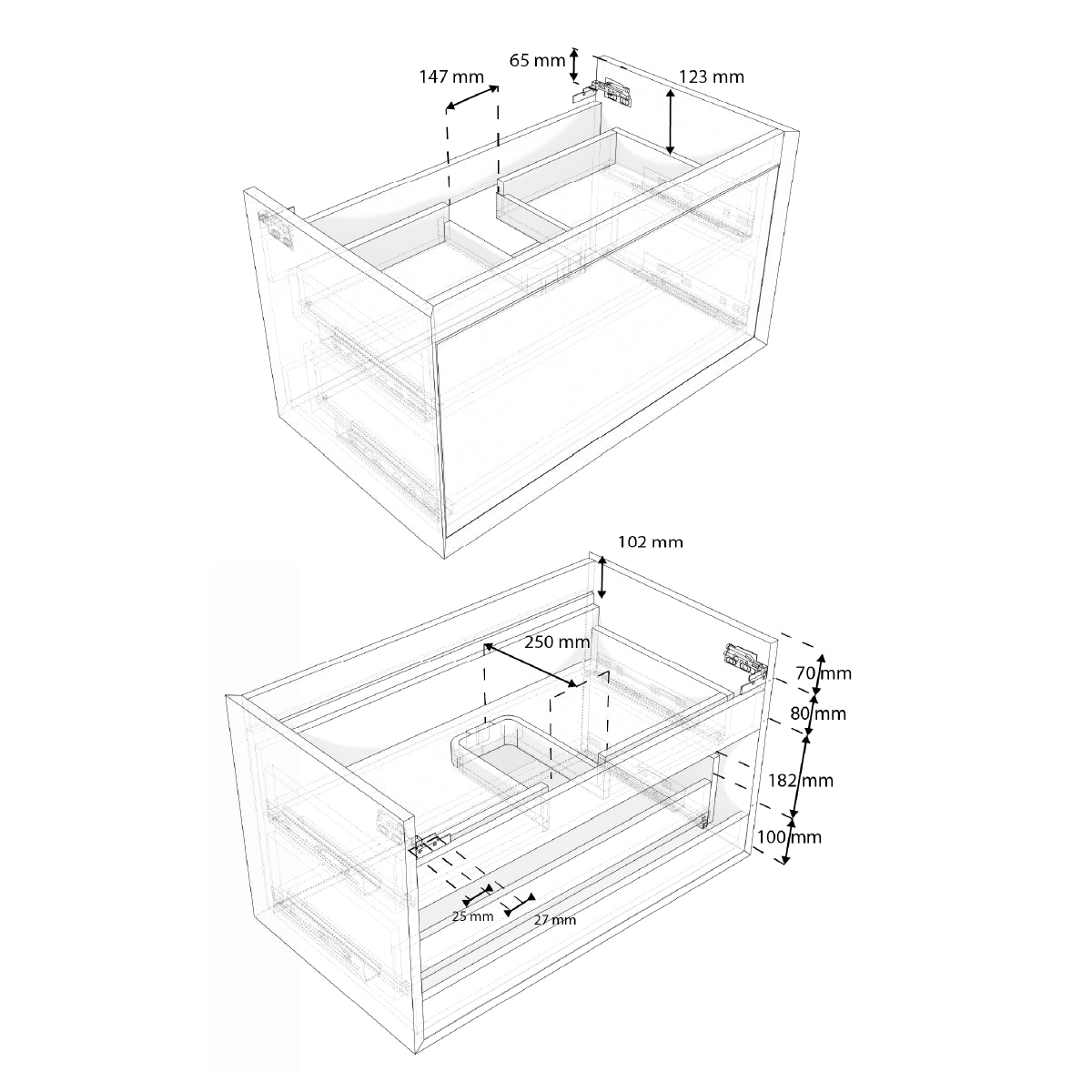 Atlantis 600mm W/H + Basin - Fijord Blue