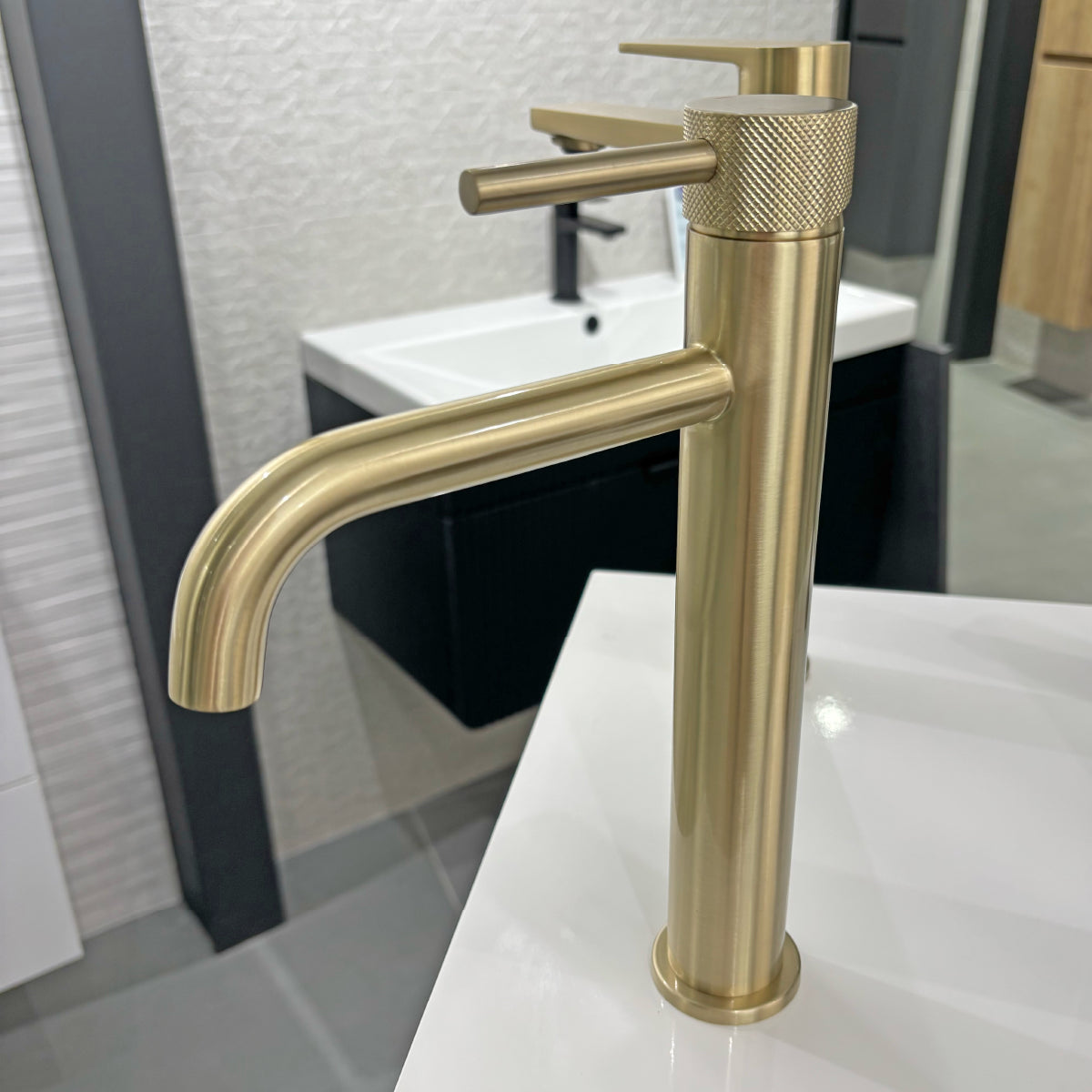 Carne Brushed Brass Tall Basin Mono Mixer