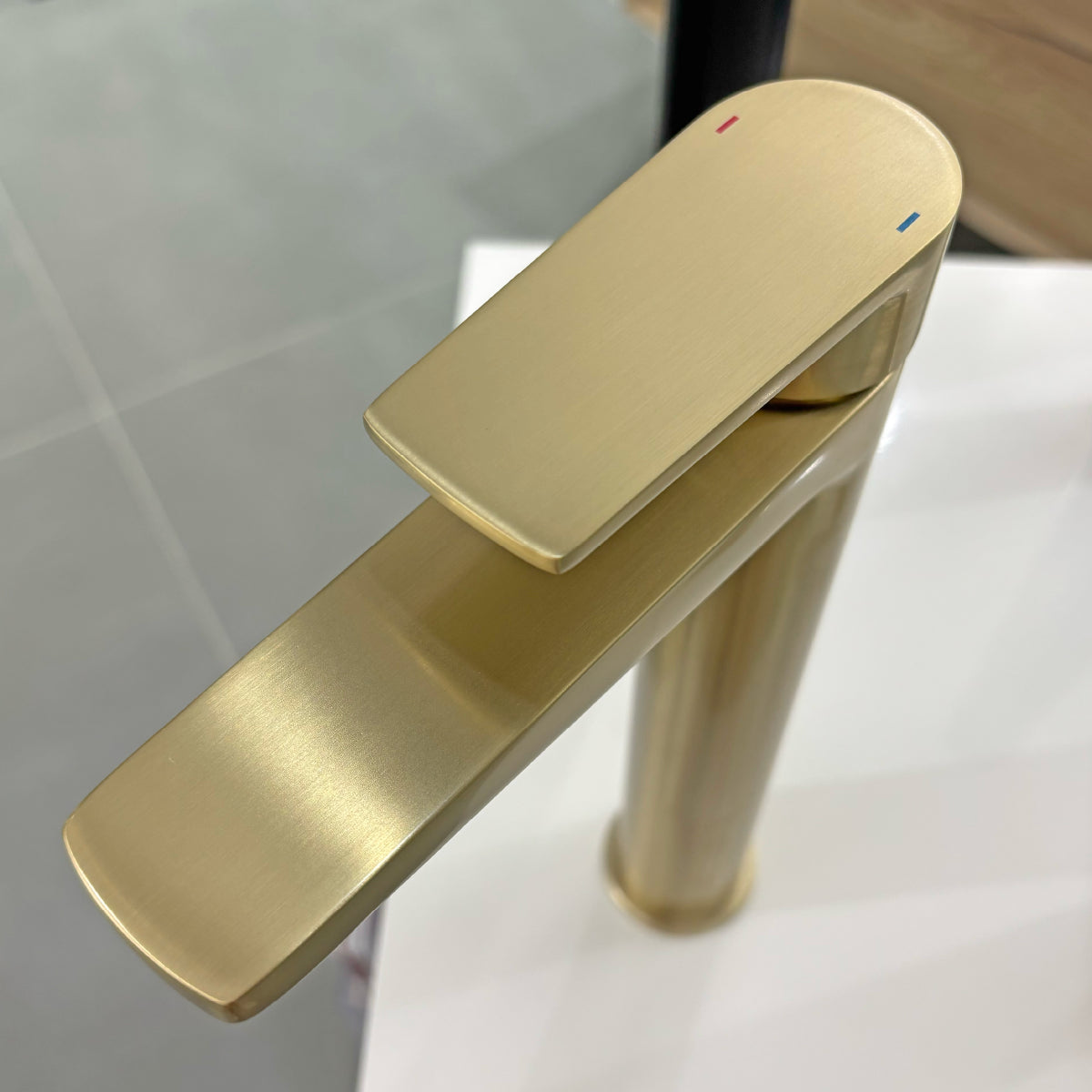 Clody Brushed Brass Tall Basin Mono Mixer