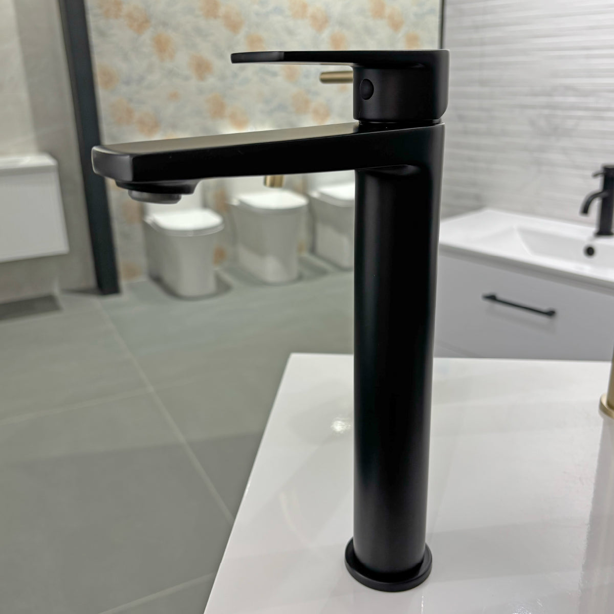 Clody Matt Black Tall Basin Mono Mixer