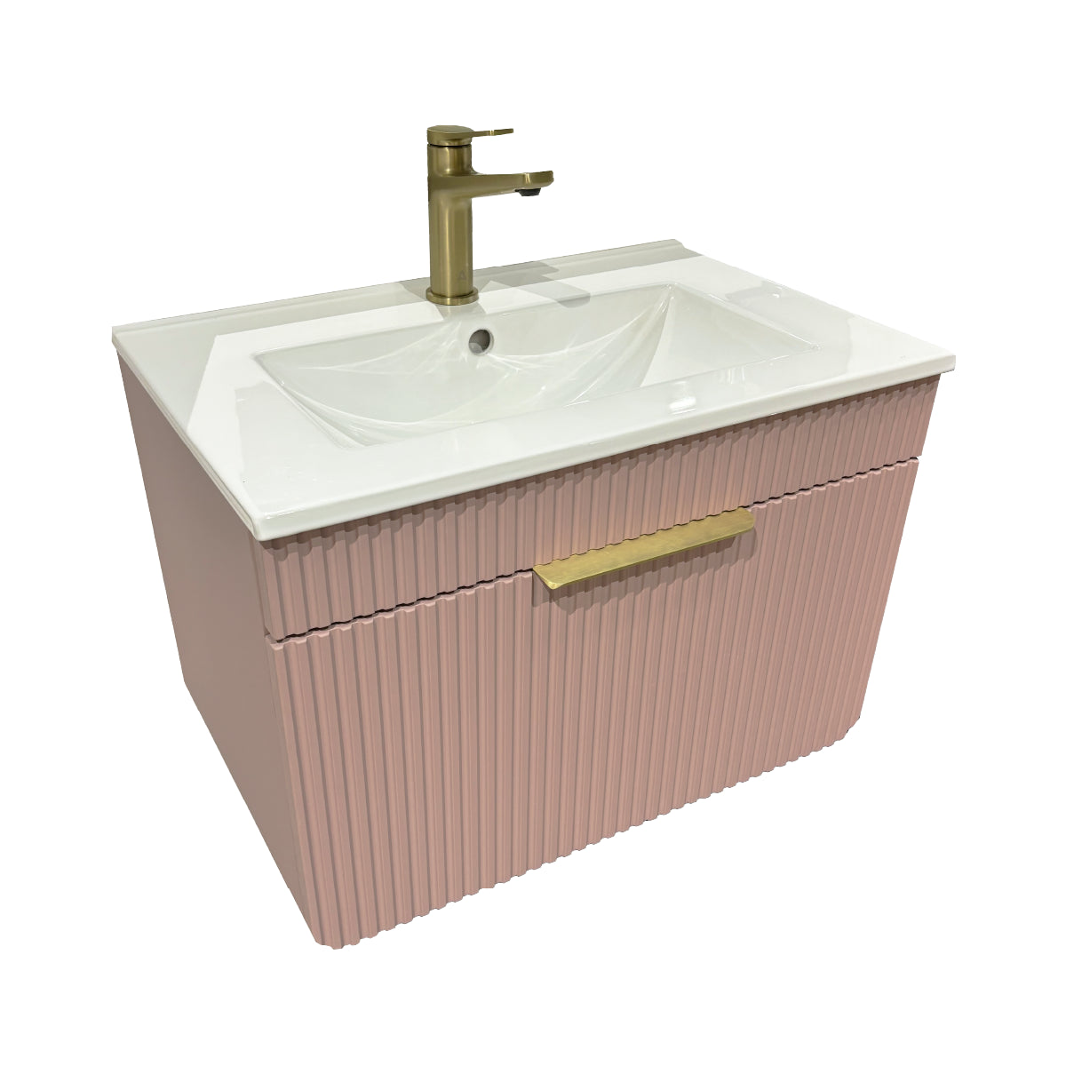 Pedro 800mm 1 Drawer W/H + Basin - Kobe Pink