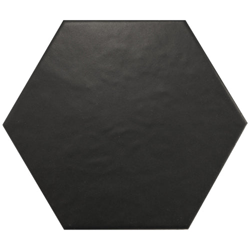 Black hexagonal tile