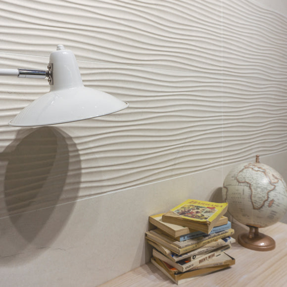Newlyn Wall Tile with curved ridges in living area