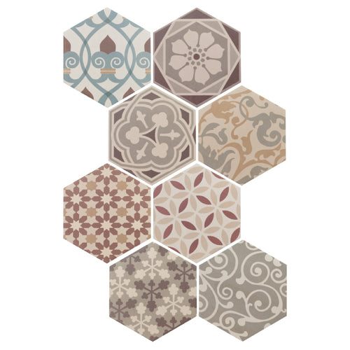 Pattern hexagonal tiles