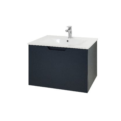 Aston 600mm 1 Drawer W/H Fjord Blue + Basin + Torc Basin Mono Tap