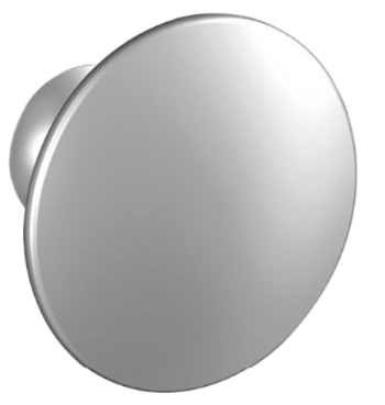Metallic knob on a white background