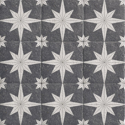 Pattern of star shapes on a dark background