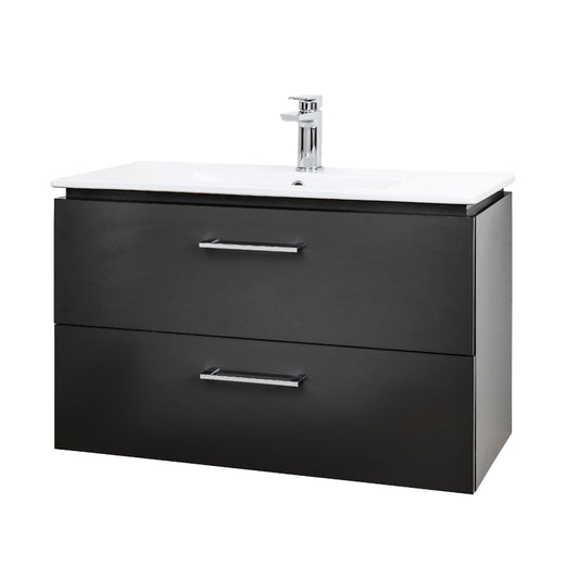 Weston 800mm 2 Drawer W/H + Basin - Graphite