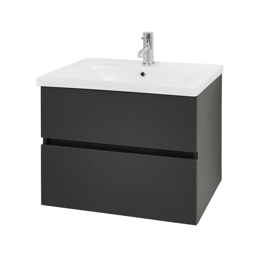 Glyde 600mm 2 Drawer W/H - Grafito