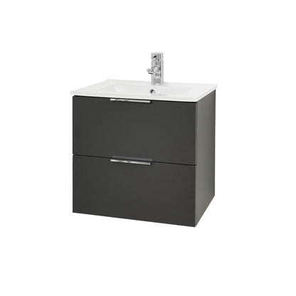 Weston 500mm 2 Drawer W/H + Basin - Graphite