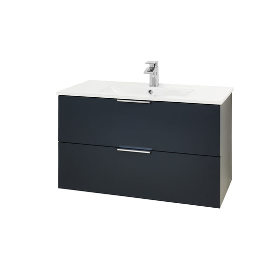 Weston 800mm 2 Drawer W/H + Basin - Fijord Blue