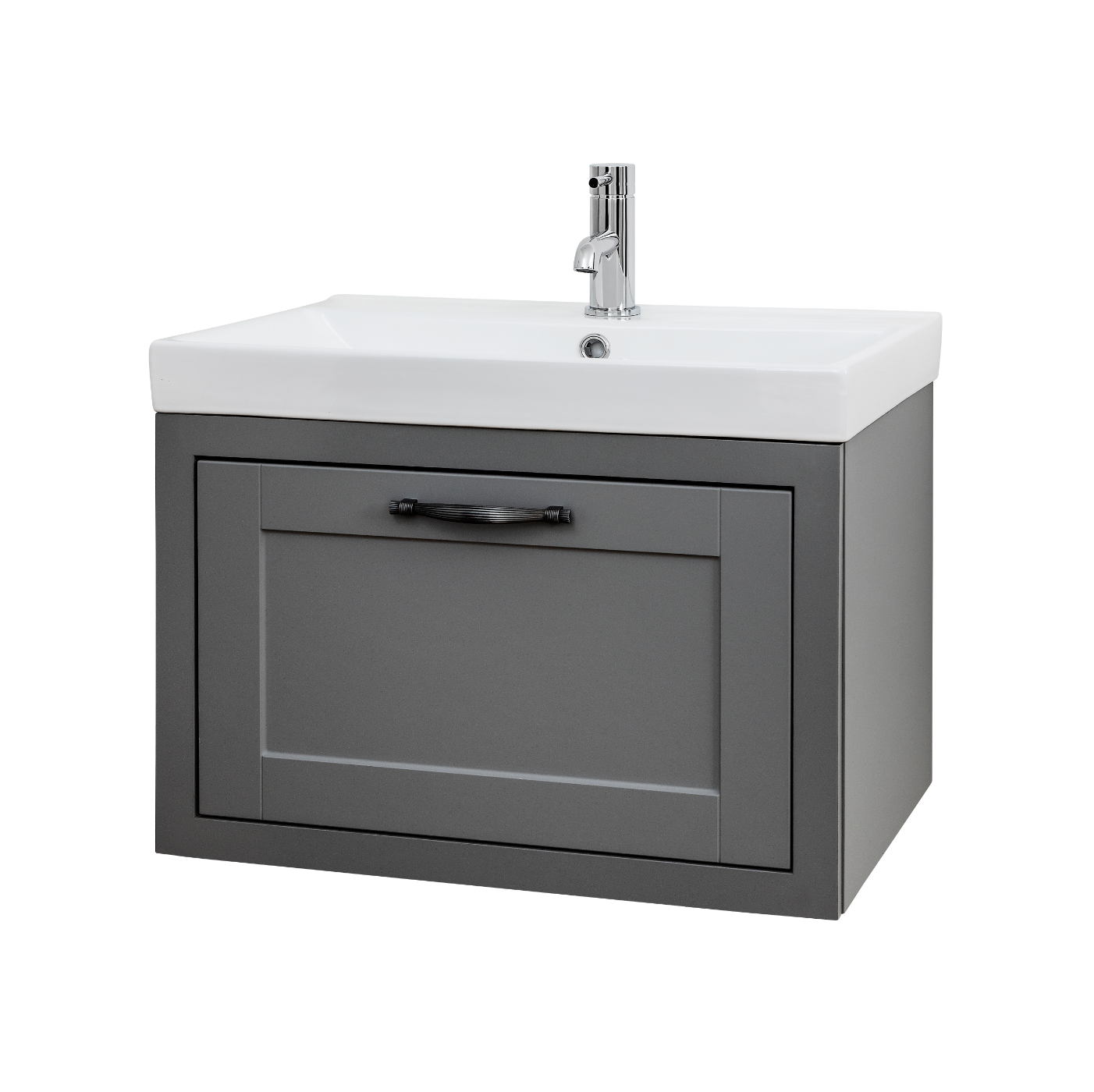 Hampton 600mm 1 Drawer W/H + Basin - Dust Grey