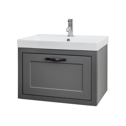 Hampton 600mm 1 Drawer W/H + Basin - Dust Grey