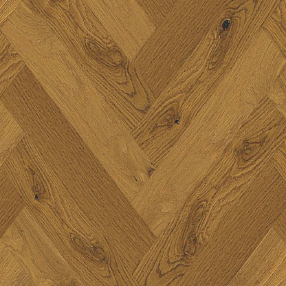 Close-up of wooden flooring with a herringbone pattern