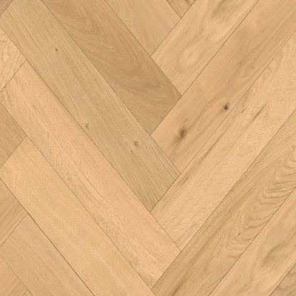 Wooden flooring with a herringbone pattern