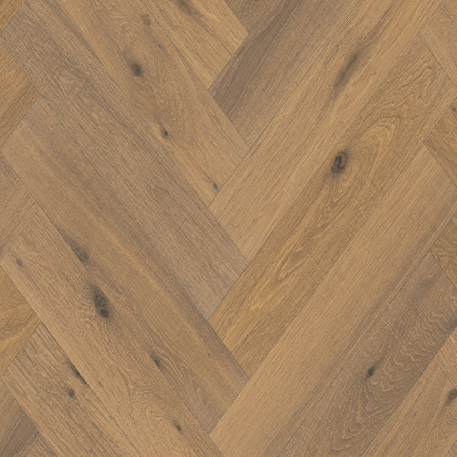 Wooden flooring with a herringbone pattern