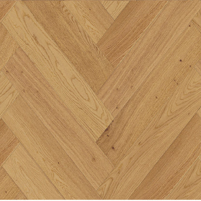 Close-up of wooden flooring with a herringbone pattern