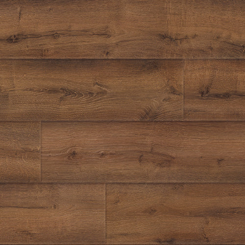 Close-up of wooden flooring with a brown finish