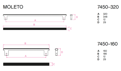 Moleto 160mm Handle Bright Chrome
