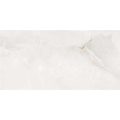 Close-up of a white marble tile with subtle veining