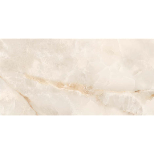 Beige marble tile with subtle veining on a white background