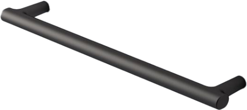 Black metal handle on a white background