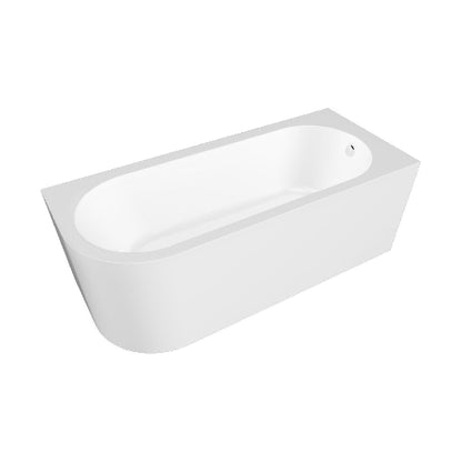 Left curve white bathtub 