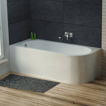 white bathtub left curve
