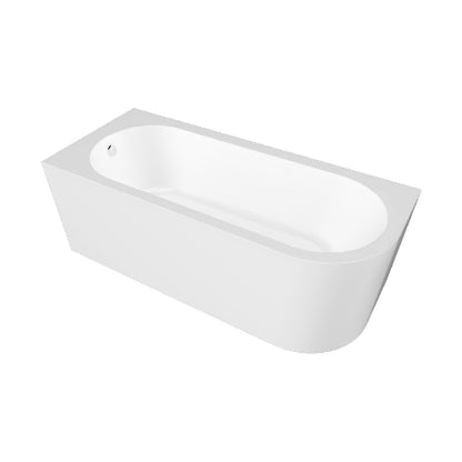 A white Larne Corner Bath Panel, designed to complement a corner bath setup.