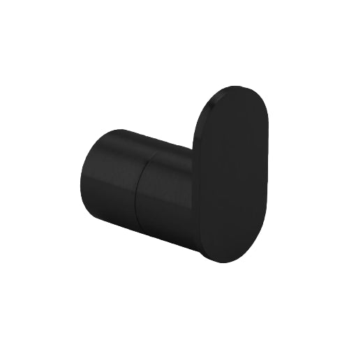 A single robe hook with a brushed brass finish.