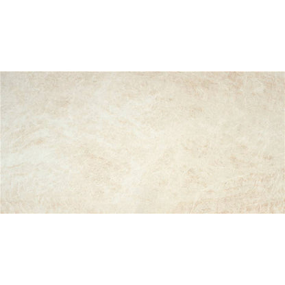 Beige rug with a subtle pattern on a white background