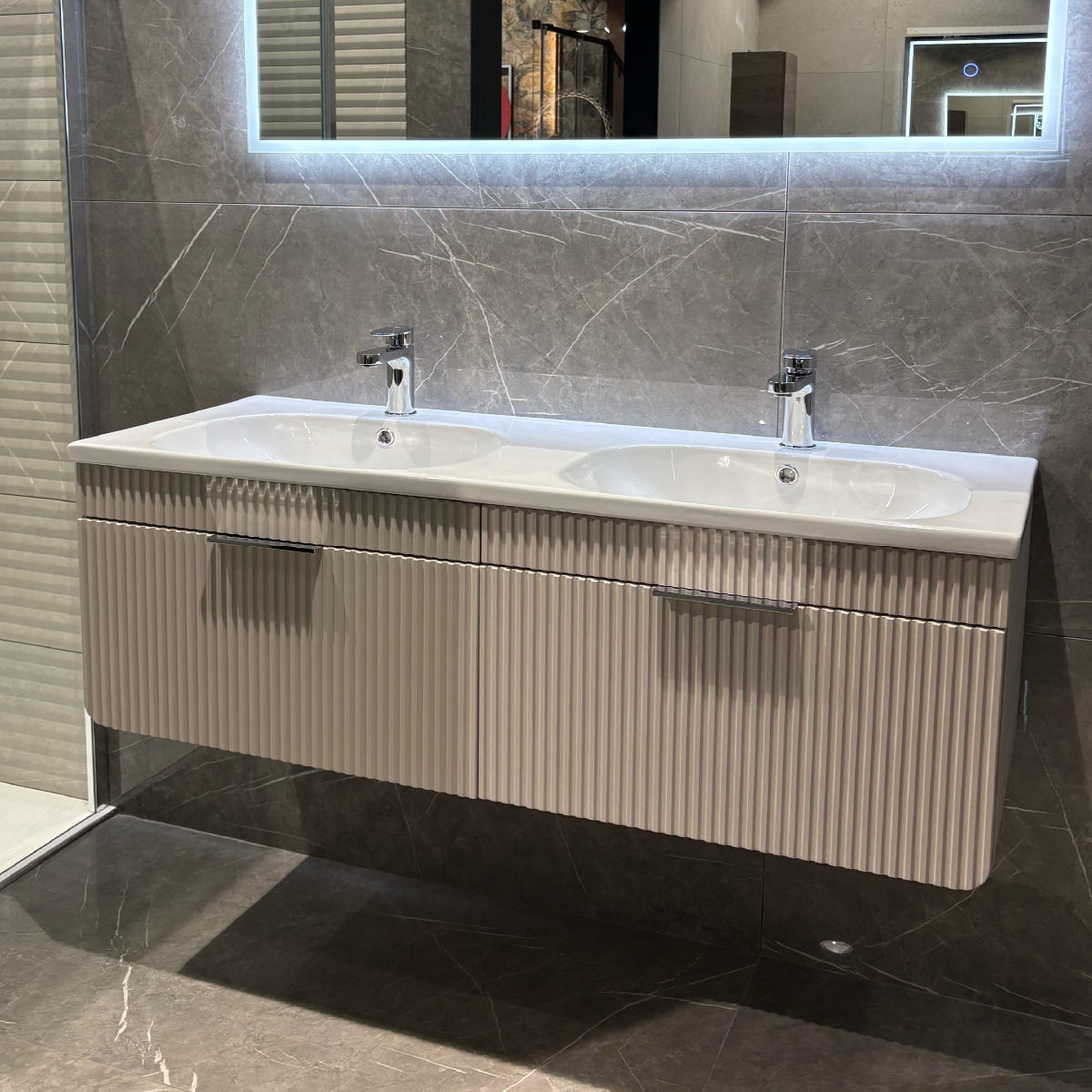 Pedro 1200 Double Vanity & Basin - Cashmere