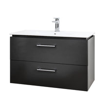 Load image into Gallery viewer, Weston 800mm 2 Drawer Wall Hung Vanity Unit Satin Grey
