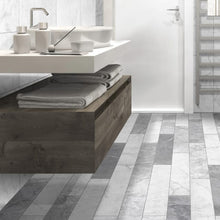 Load image into Gallery viewer, Antica 3 Colours Mix marble effect porcelain tiles in bathroom setting