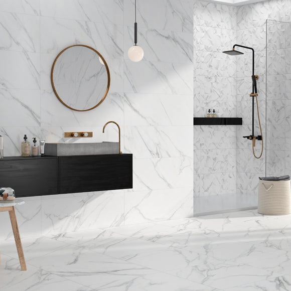 Marble effect tiles bathroom discount