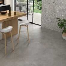 Load image into Gallery viewer, Matt grey floor tile with rectified edges in kitchen