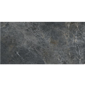Boutique 60cm x 120cm Black Shiny Marble effect porcelain tile