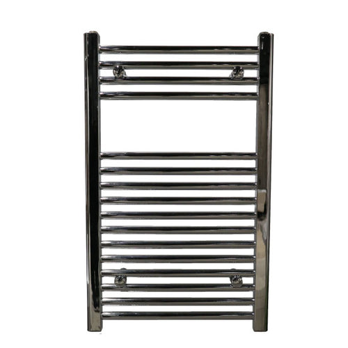 Straight 500mm x 800mm Heated Towel Radiator - Chrome