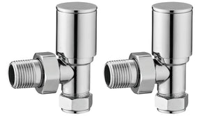 Angled Wall Radiator Valves - Chrome