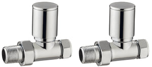 Straight Floor Radiator Valves - Chrome