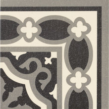 Load image into Gallery viewer, Victorian Florentine pattern tile corner piece in black